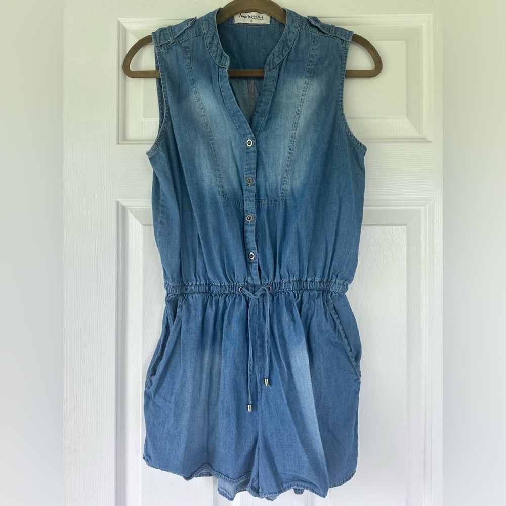 Shop Impressions Jean romper/jumpsuit. So cute!